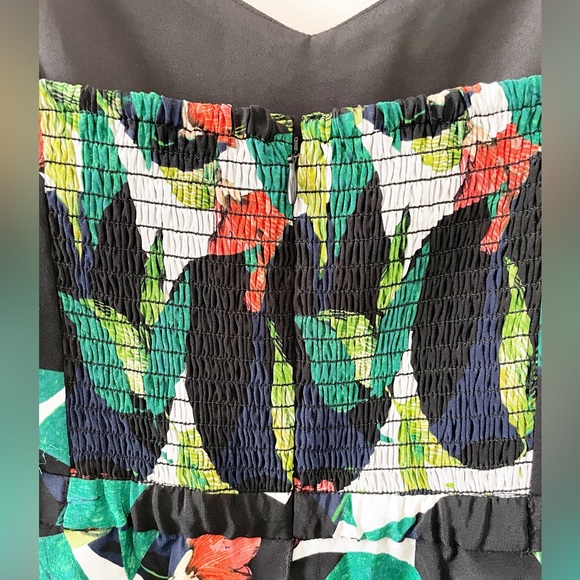 J. Crew Sosi Printed Silk Floral Spaghetti Strap Ruffle Dress Size 14 - Picture 7 of 9
